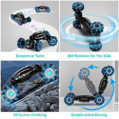 Fosgoit RC car performs 360 rotate stunts for thrilling family races