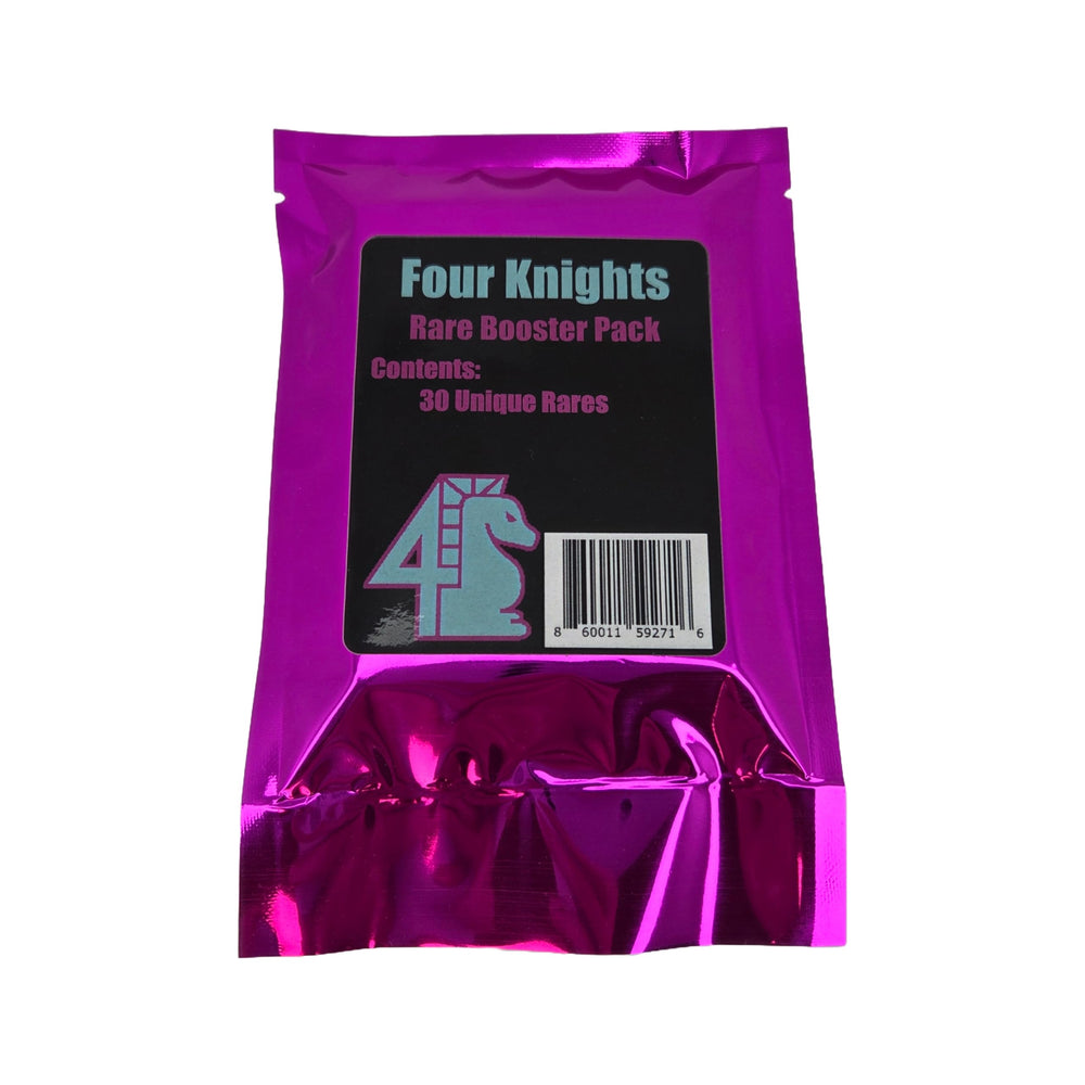 Four Knights MTG-compatible booster spread shows diverse card options for strategic setup.