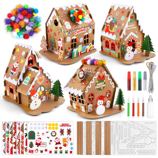 Fovths DIY House Kit four gingerbread houses for creative decoration ideas.
