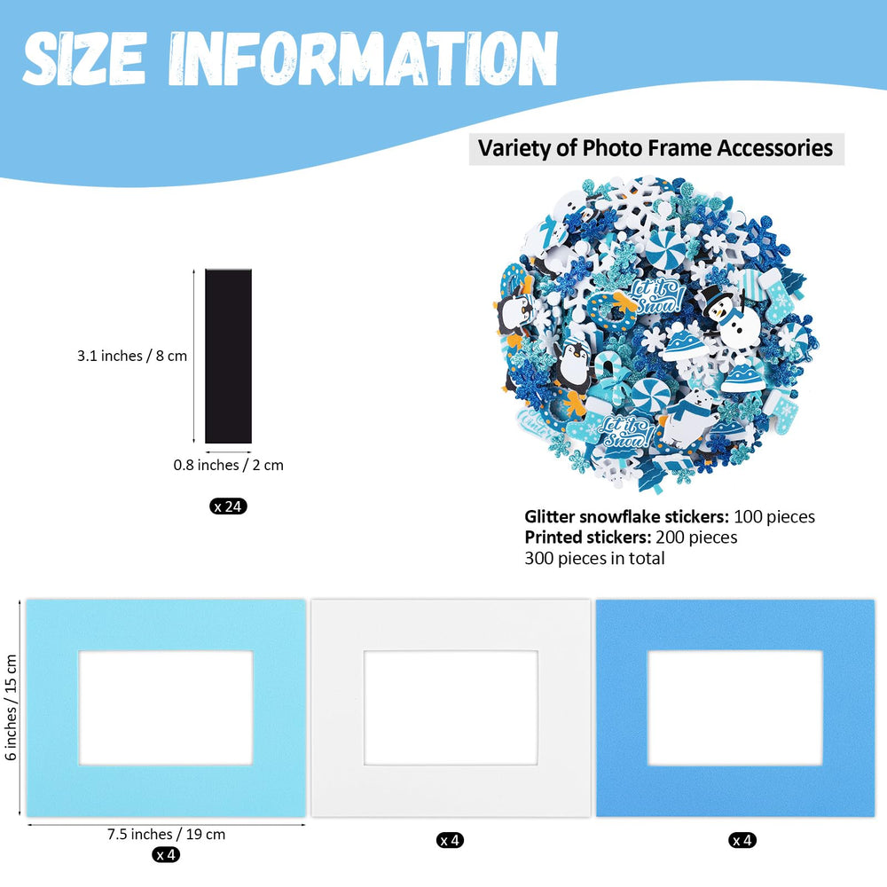 Close-up of Fovths foam frame with bright winter colors for crafts