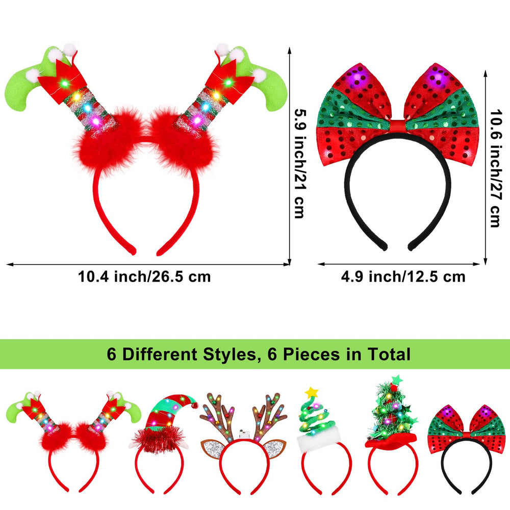 Fovths LED headband with elves enhances holiday costumes and gatherings.