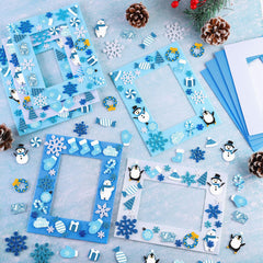 Fovths printed stickers featuring snowmen, penguins, and polar bears for scenes