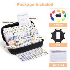 Fowreny wooden trays for neat domino display during play