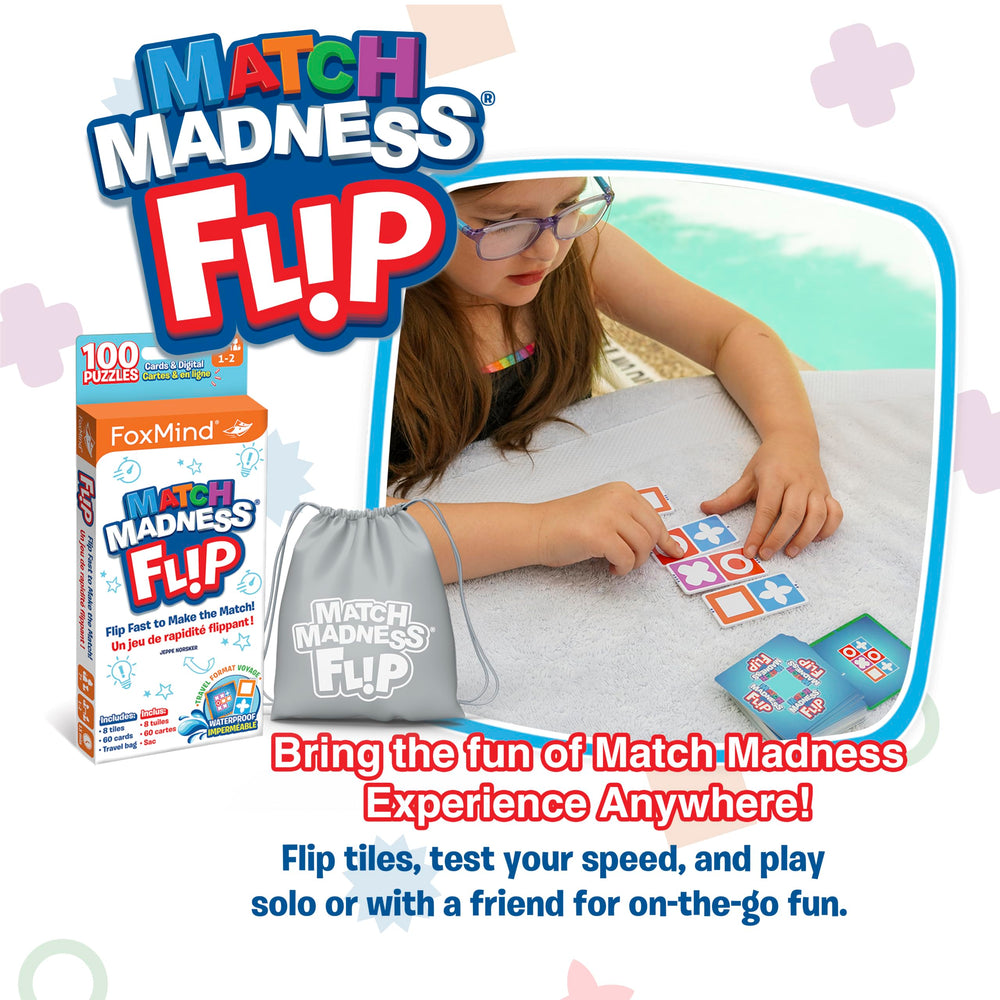 FoxMind Match Madness Flip colorful tiles designed for durable, scratch-free use.