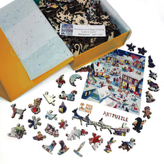 Completed puzzle size 10.6 x 13.1 inches for display.