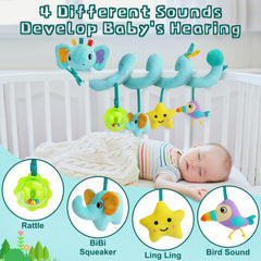 FPVERA blue elephant design enhances visual attention for babies.