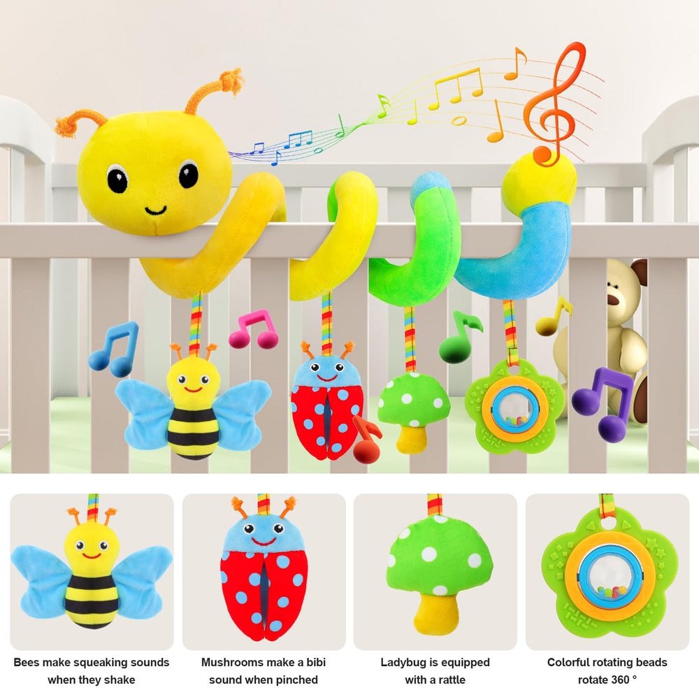 FPVERA rattle beads inside the toy emit gentle sounds for early listening cues