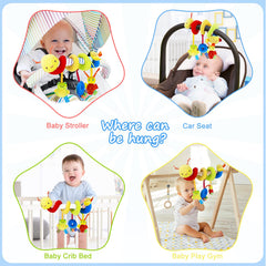 FPVERA spiral baby toy attaches to pram handles for on-the-go entertainment.