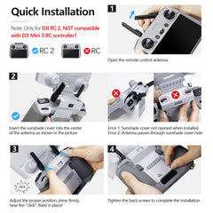 FPVtosky RC2 remote compatibility for Mini 4 Pro, Air 3S, and Flip.