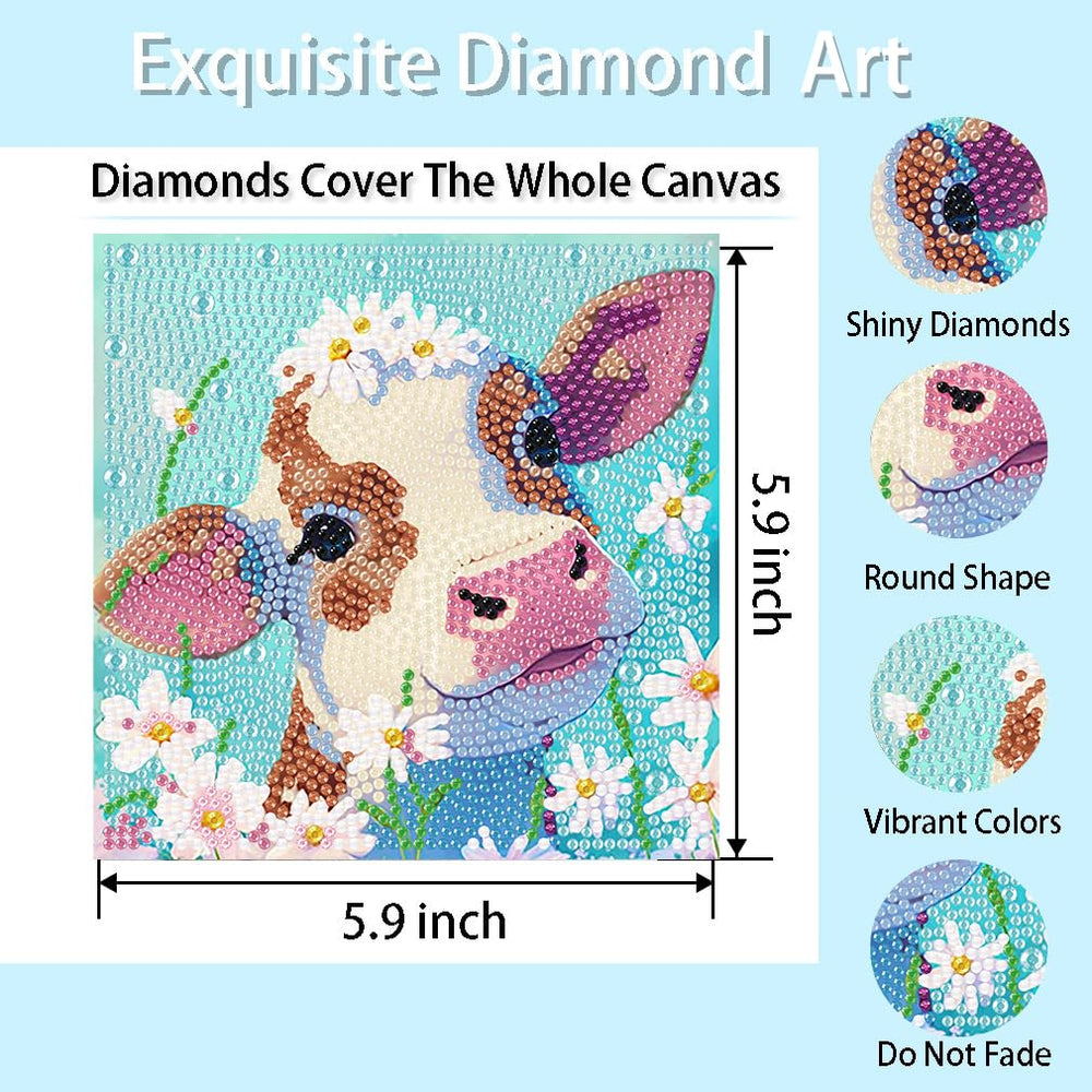 FQOVKYN kids diamond art dots in varied colors for easy matching.