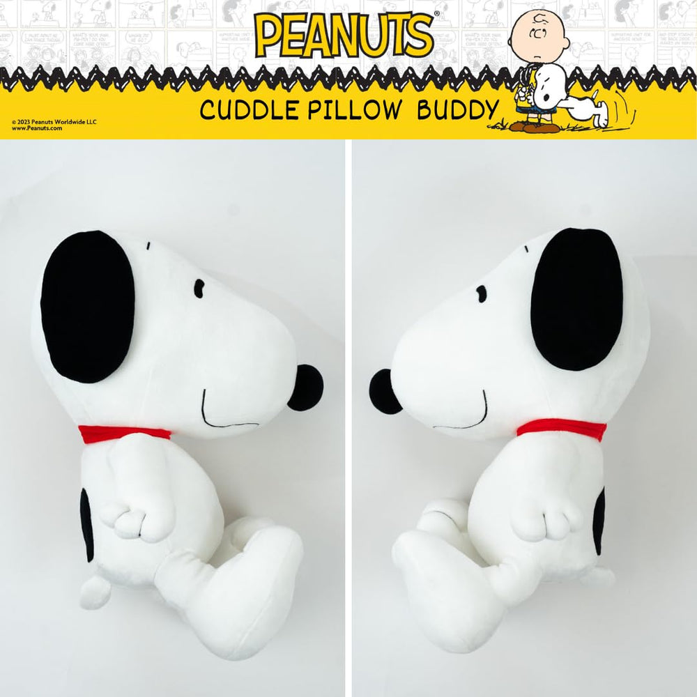 Franco Snoopy travel-ready cushion offers cozy companionship on trips.