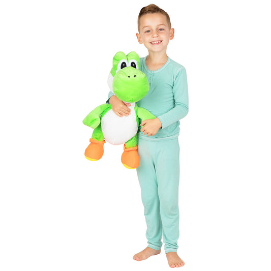 Franco Yoshi cuddle pillow front view offers soft plush comfort for bedtime and play
