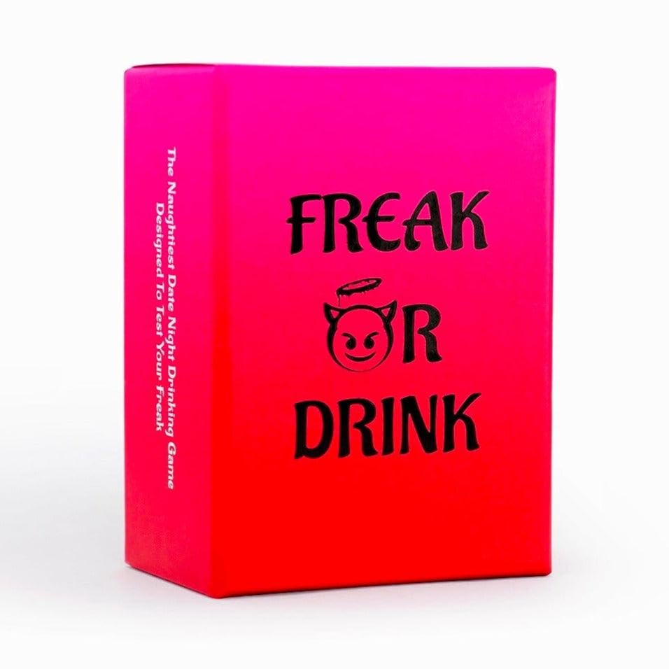 Freak Or Drink couple game card deck ready for date night entertainment.