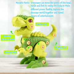 FREE TO FLY cyan Velociraptor take apart toy encourages hands-on construction