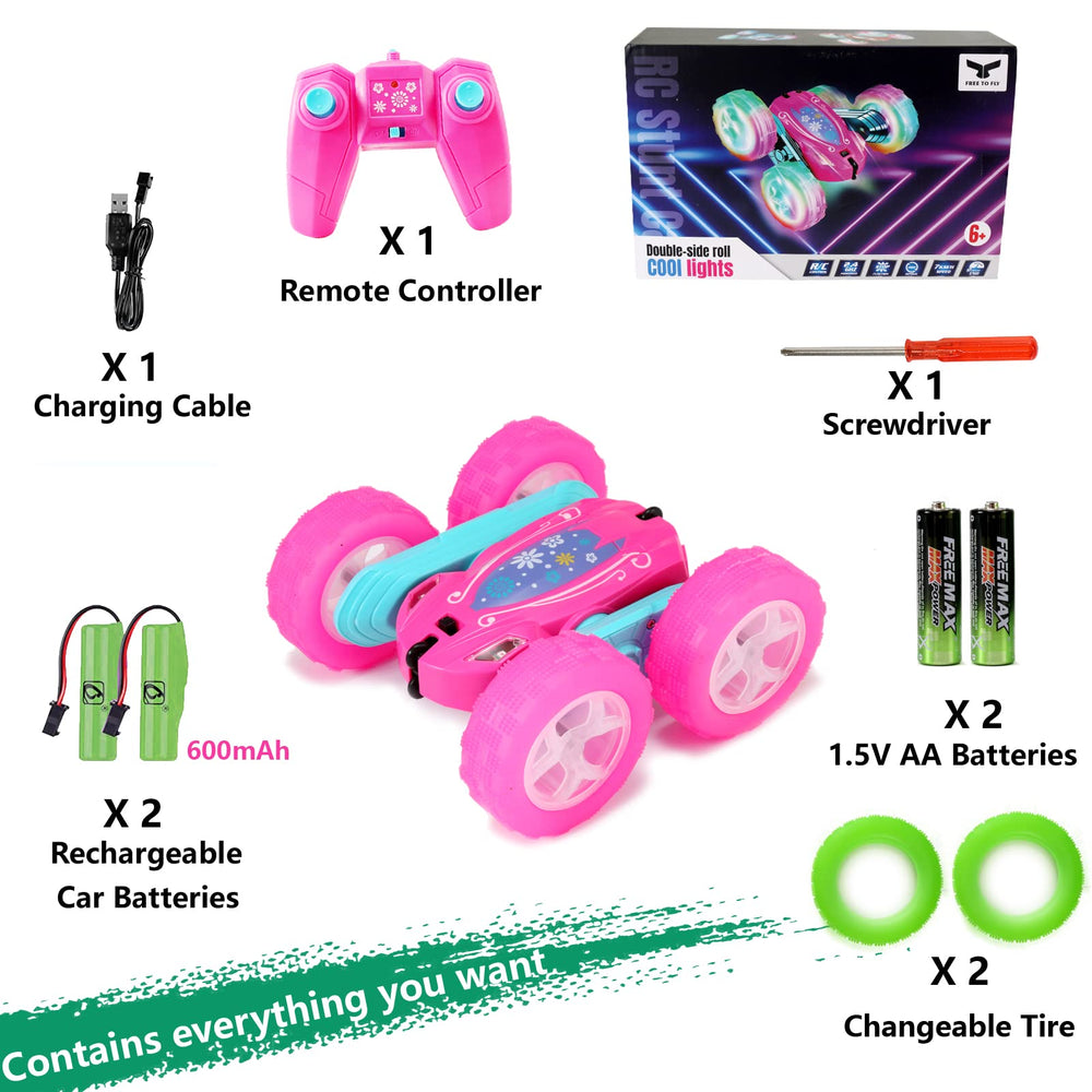 FREE TO FLY pink RC car battery pack with two rechargeable cells