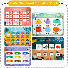An inside page of Freebear Busy Book with animal illustrations for visual learning.