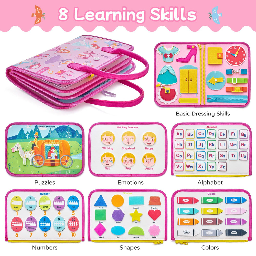 Freebear Busy Board alphabet activity for early literacy during play