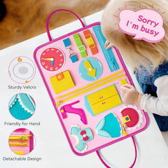 Freebear Busy Board tactile felt pieces for sensory exploration
