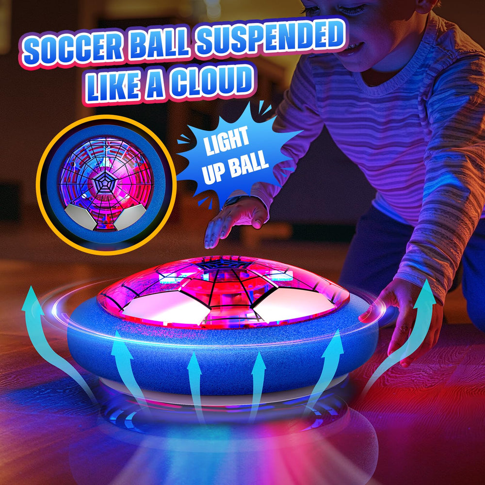 Freecat hover soccer ball LED lights for night play.