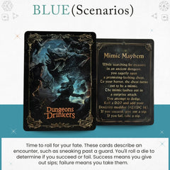 Red Lore card tests party trivia and D&D knowledge.