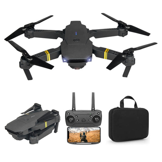 FREEZE2TRIM Black Falcon 4K Drone in foldable form for quiet, portable outdoor filming.