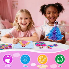 Frehapkids display backdrop helps showcase finished princess scenes