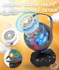 FREQUENT BUBBLES Bubble Machine spill-proof nozzle for smooth operation