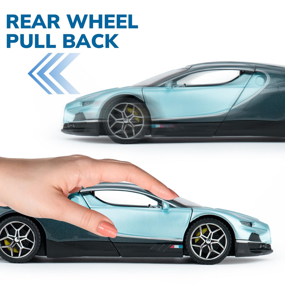 FRJV diecast blue car lights and sounds for immersive play