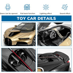 FRJV gold diecast car model size fits desks and shelves.