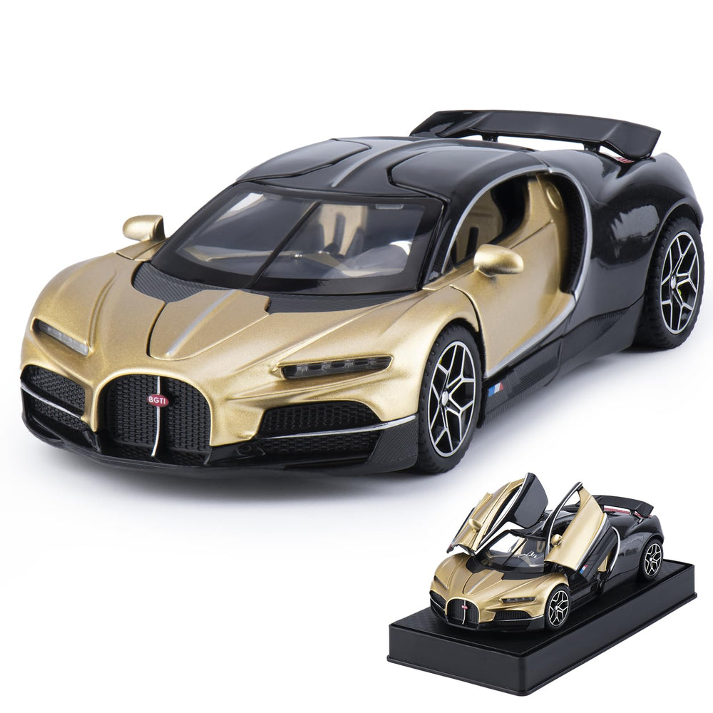 FRJV gold diecast car side view for imaginative play.