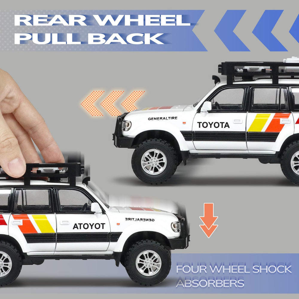 FRJV Land Cruiser LC80 diecast with roof rack for adventure-ready detail