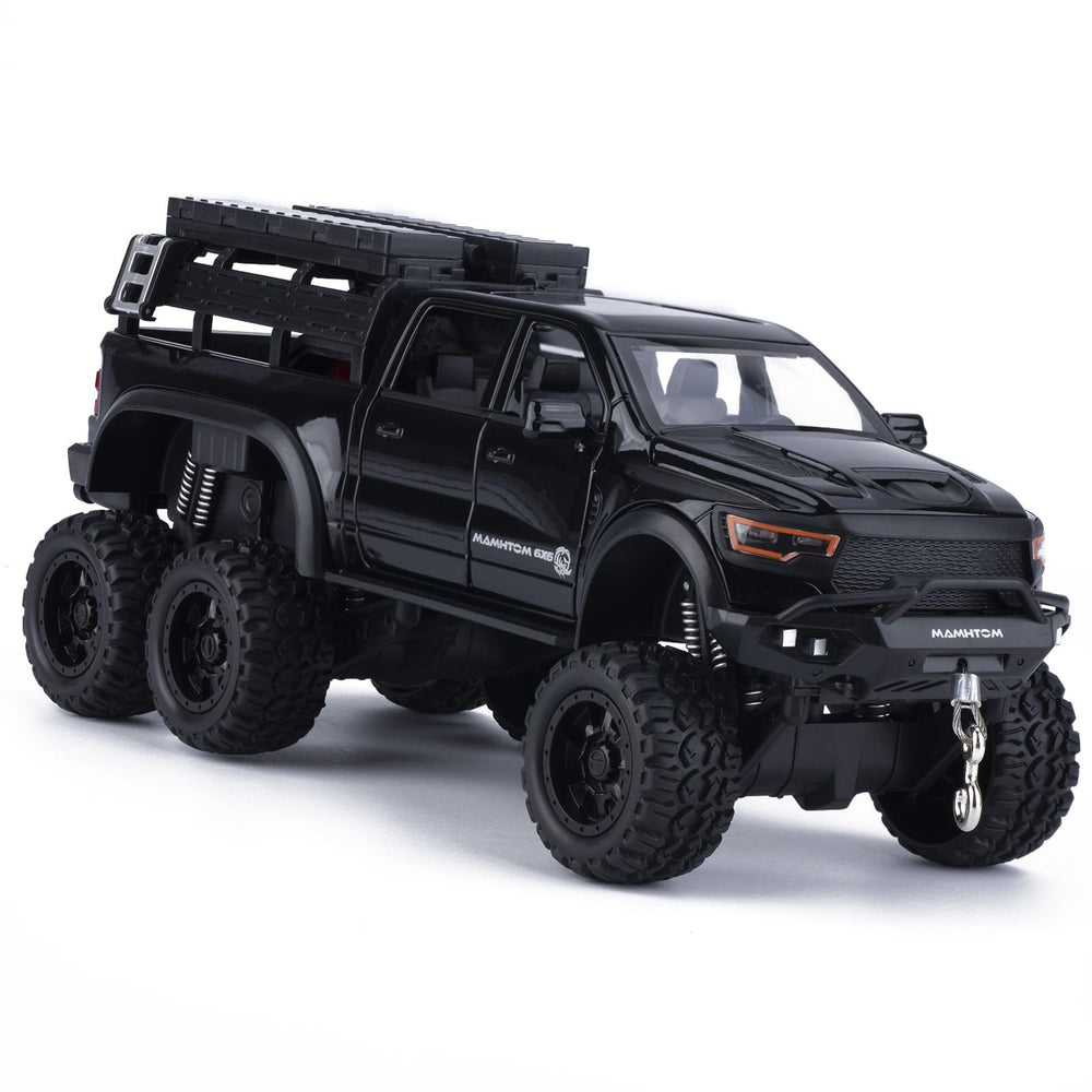 FRJV Mammoth 1/24 diecast pickup front view shows durable zinc alloy body for kids' play.