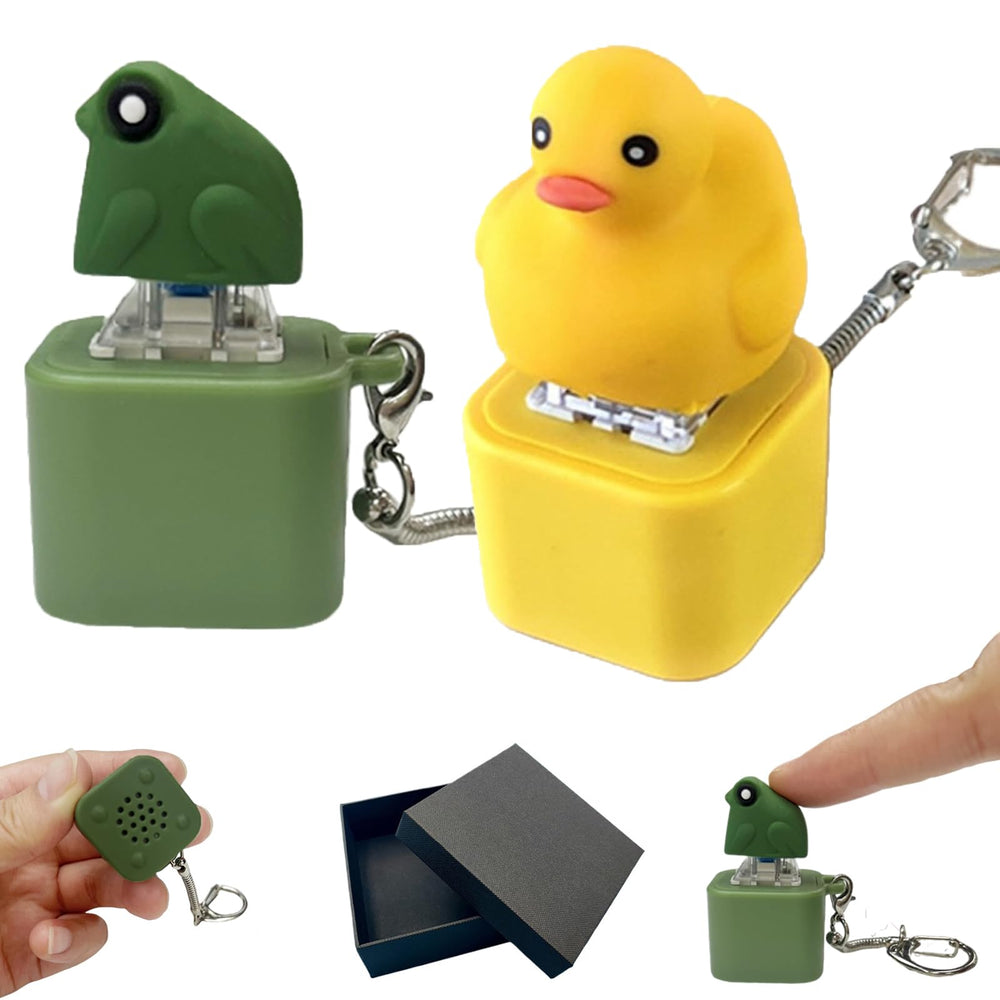 Frog Croaking Fidget Toy handheld with bright lights for quick stress relief.