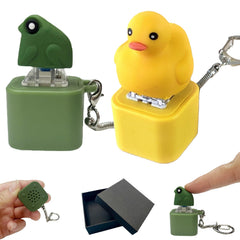 Frog Croaking Fidget Toy handheld with bright lights for quick stress relief.