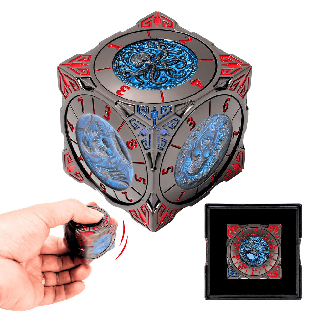 Froggod roulette dice spinner front view highlights 7-in-1 versatility for D&D sessions.