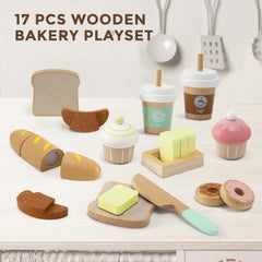 Frogprin pretend picnic food set with toast, croissant, cupcakes inspires role-play