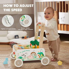 Frogprin beads game on the walker, colorful beads for fine motor play