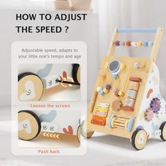 Frogprin wooden baby walker xylophone invites playful sound exploration.