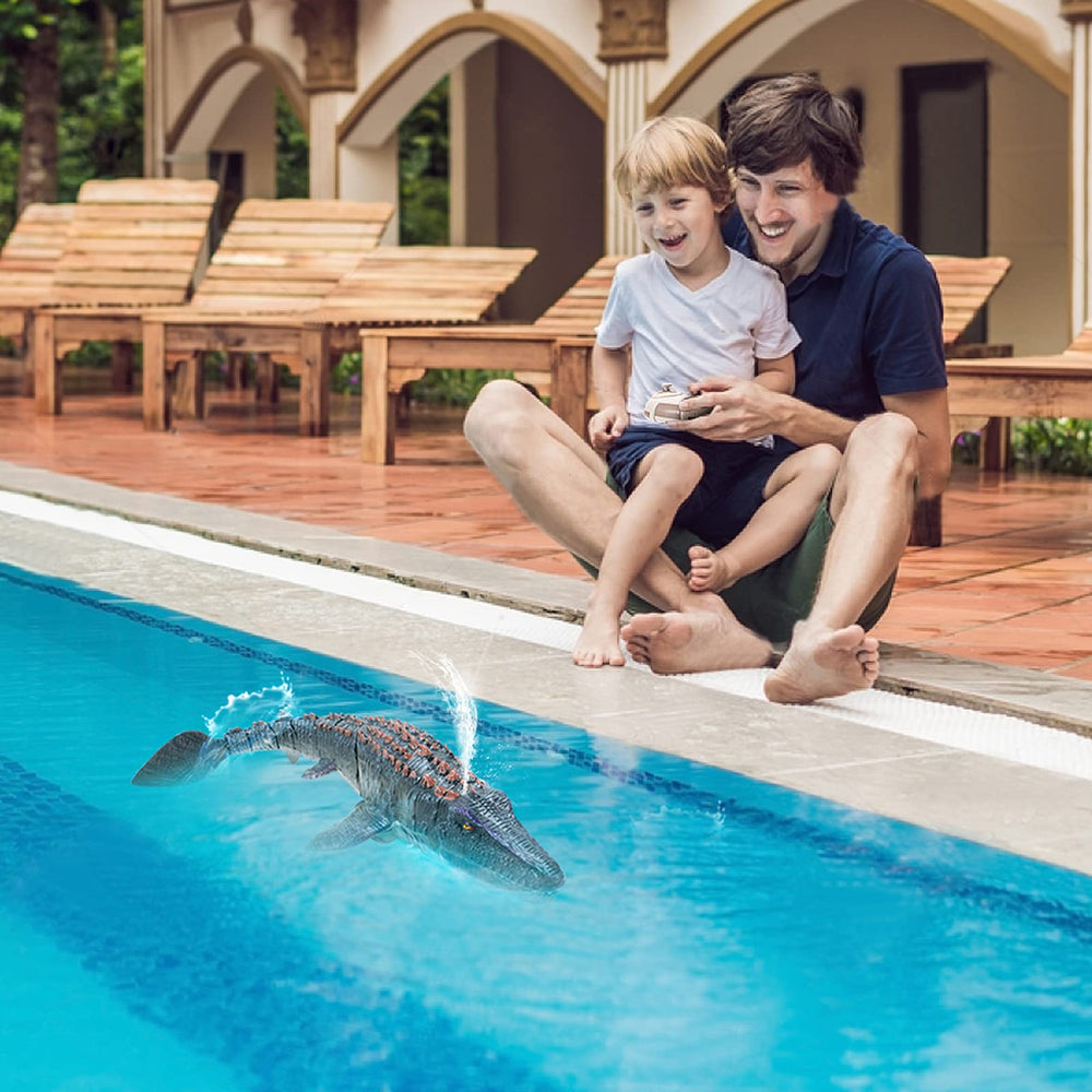 fromeasy Mosasaurus remote control batteries not included for safety.