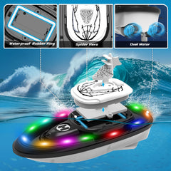 Fromeasy Spider Boat water-spray view emphasizes dynamic, chase-and-shoot fun.