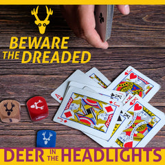 Card and dice action in Deer in the Headlights for lively play
