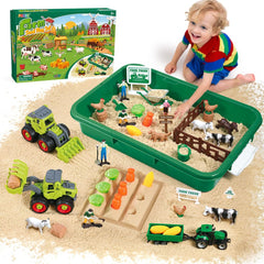 FRUSE Play Sand Farm Toys sensory bin for imaginative exploration.