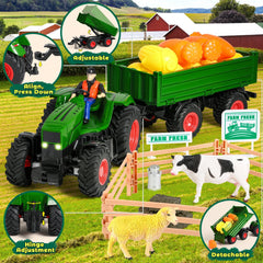 FRUSE RC tractor with dumpable trailer for realistic farm logistics