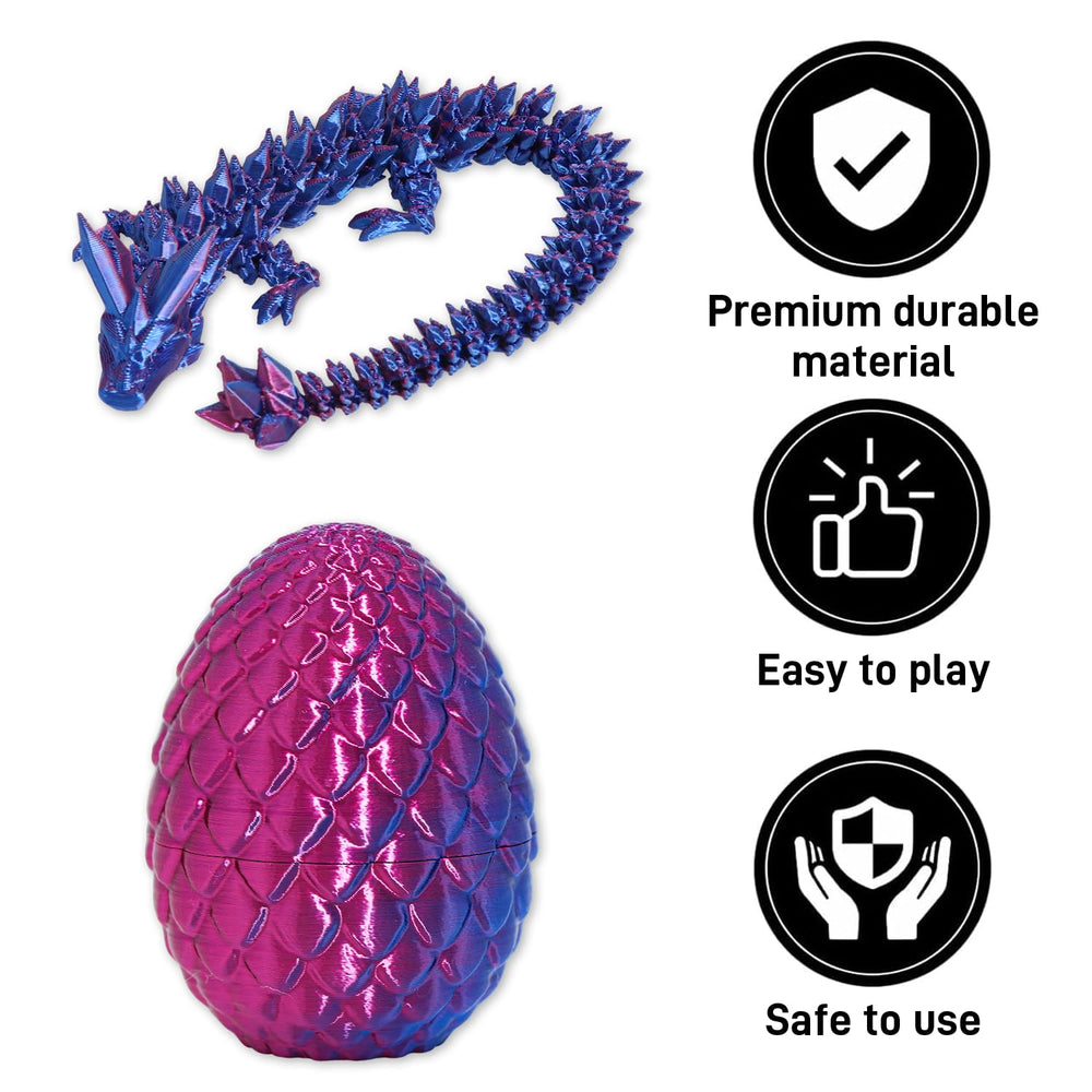 FRVTJS dragon inside egg showcases a tiny dragon figure.