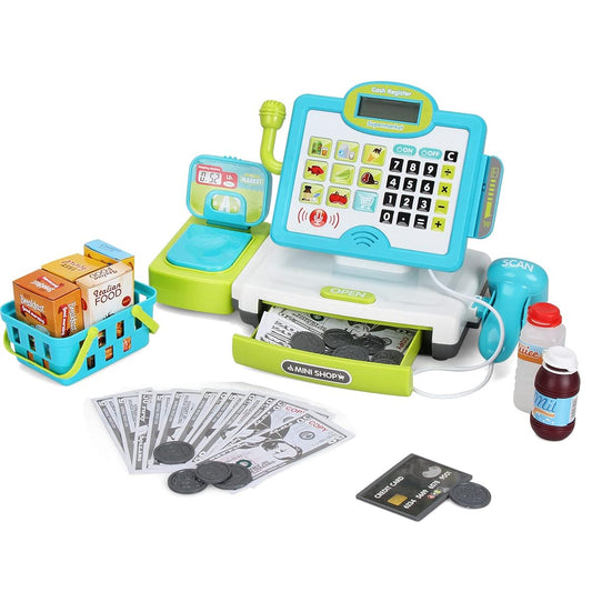 FS Pretend Play Cash Register Toy with calculator for early math practice