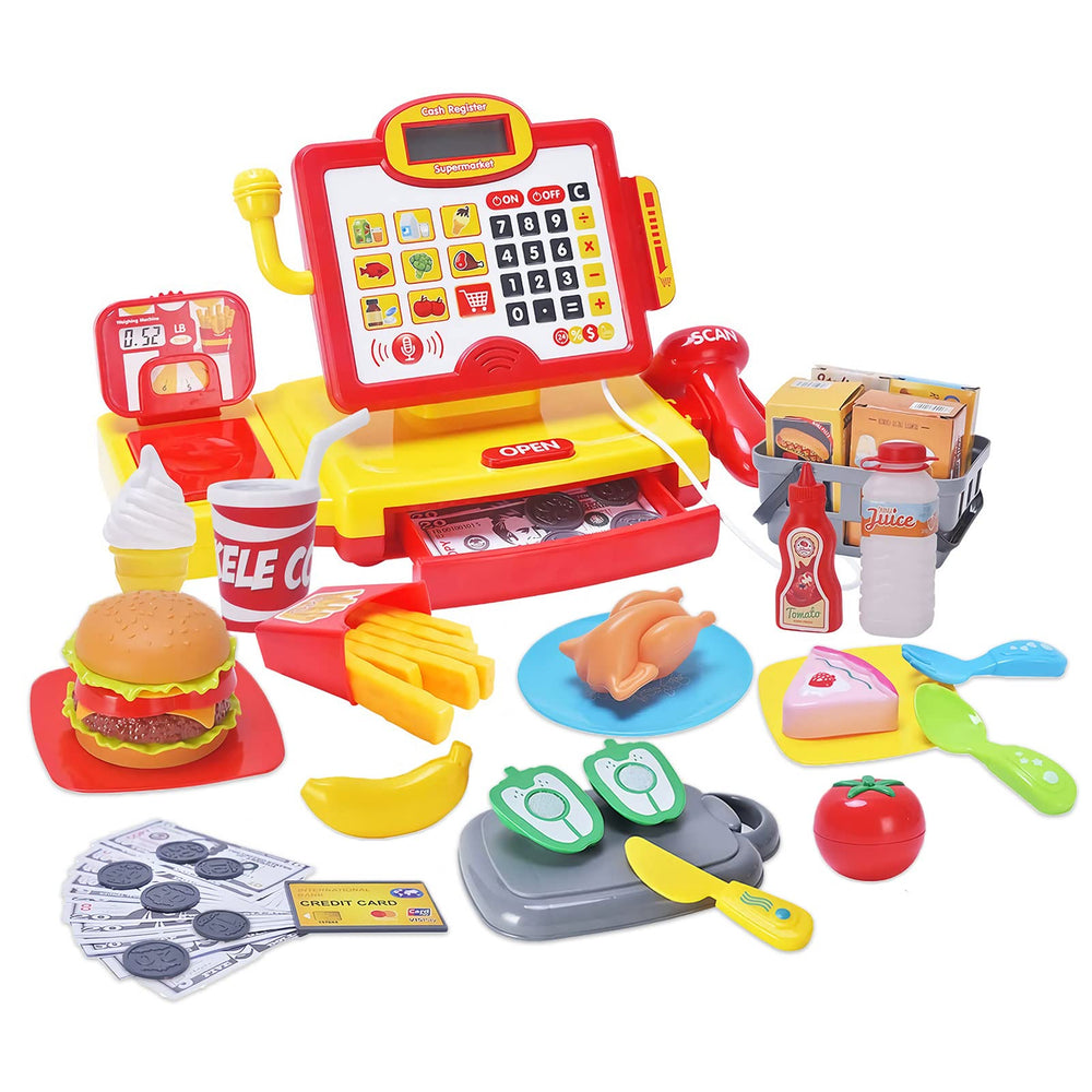 FS Pretend Play Cash Register with scanner encourages imaginative shopping and early math practice.