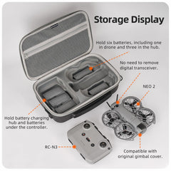 FSIDIWT interior layout showing compartments for drone and RC-N3 controller.