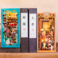 Fsolis Book Nook Kit step-by-step assembly guide to complete the miniature scene