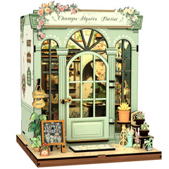 Fsolis Book Nook Kit Champs-Elysees Florist front view adds decorative shelf charm.