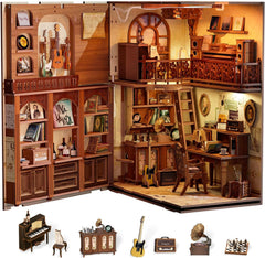 Fsolis Book Nook Kit detailed pieces showcase laser-cut craft precision.